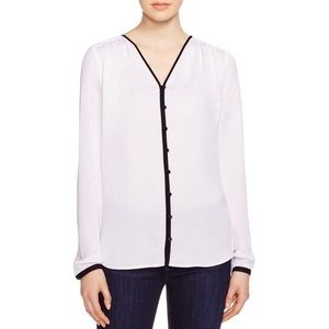 Micheal Kors silk blouse, V-neck, white, size S
